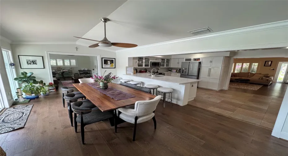 Kitchen, dining, bonus room