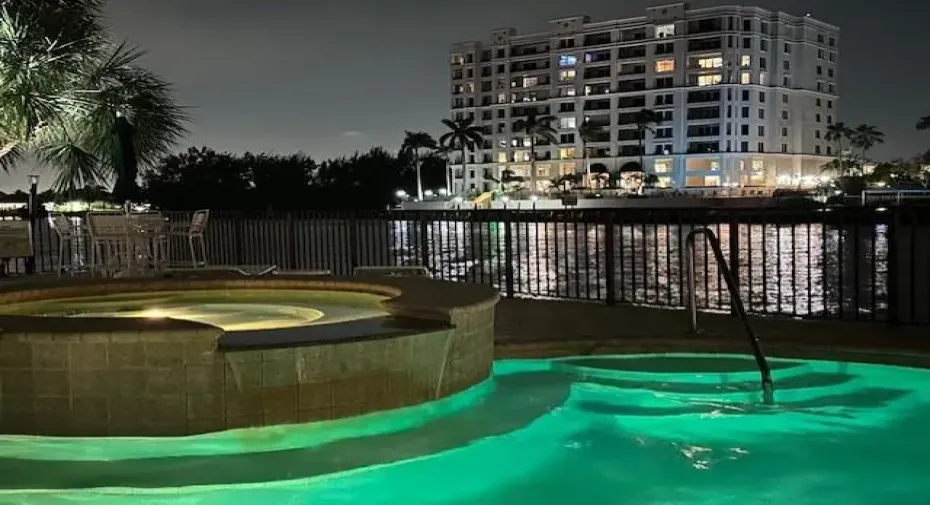 Night View of Pool & Hottub