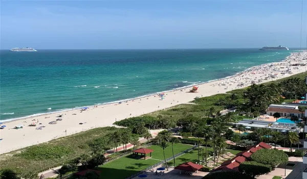 View South Beach & Cruise Ships!