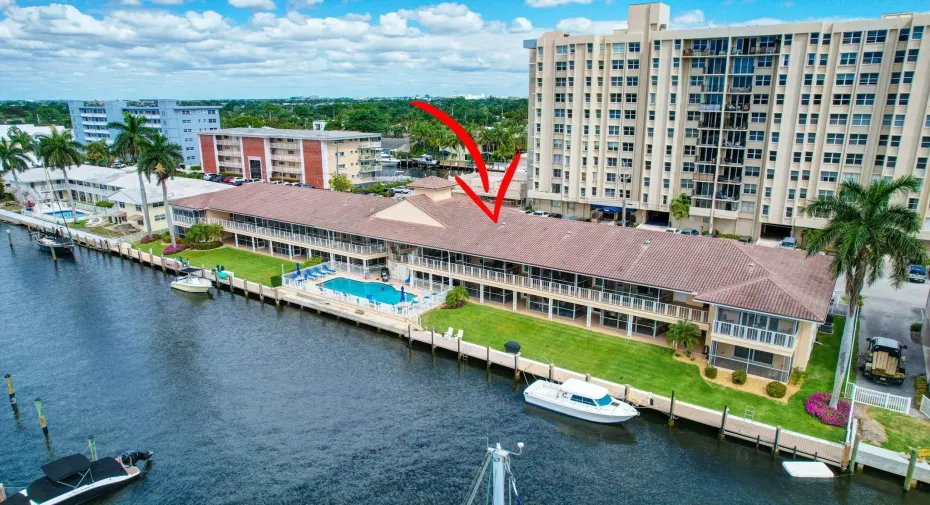 Rarely available first floor unit with deeded dock in Coral Ridge’s highly desirable Villa Sorrento! This Intracoastal Front Co-Op Community has a 300 feet of exceptional waterway views and offers boaters no fixed bridges and unrestricted saltwater access.