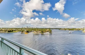 Sweeping Intracoastal views and downtown Fort Lauderdale. Largest width of the Intracoastal!