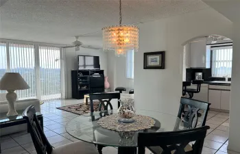 Dining area and living room