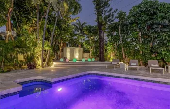 Changing Colors in the big pool.... Waterfall in the hot tub!