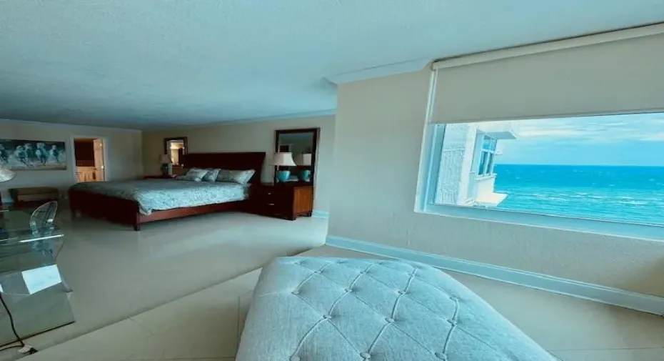 Bright & Spacious primary bedroom with breathtaking ocean views!