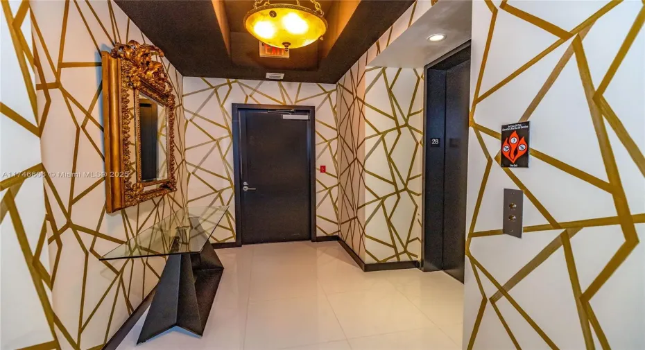 Step into your spacious enclosed foyer from your private elevator.