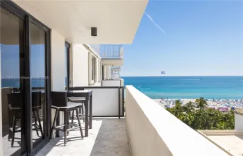 Enjoy the view to beach from large terrace.