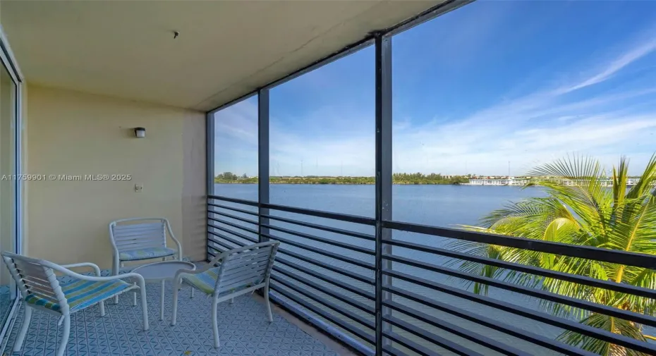 Lakefront balcony