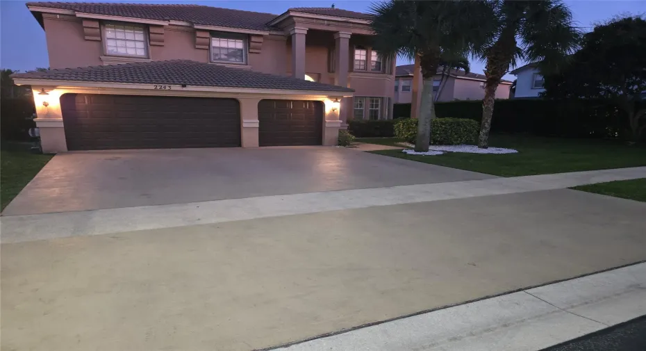 Driveway and Entrance of 3-car garage!