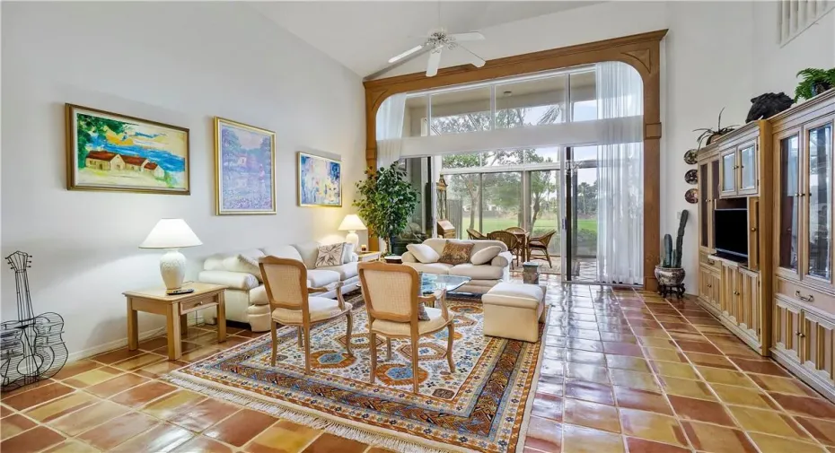 Valulted celings in spacious Living Room