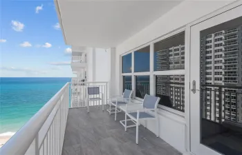 Not the same balcony but similar views. Professional photos coming soon.